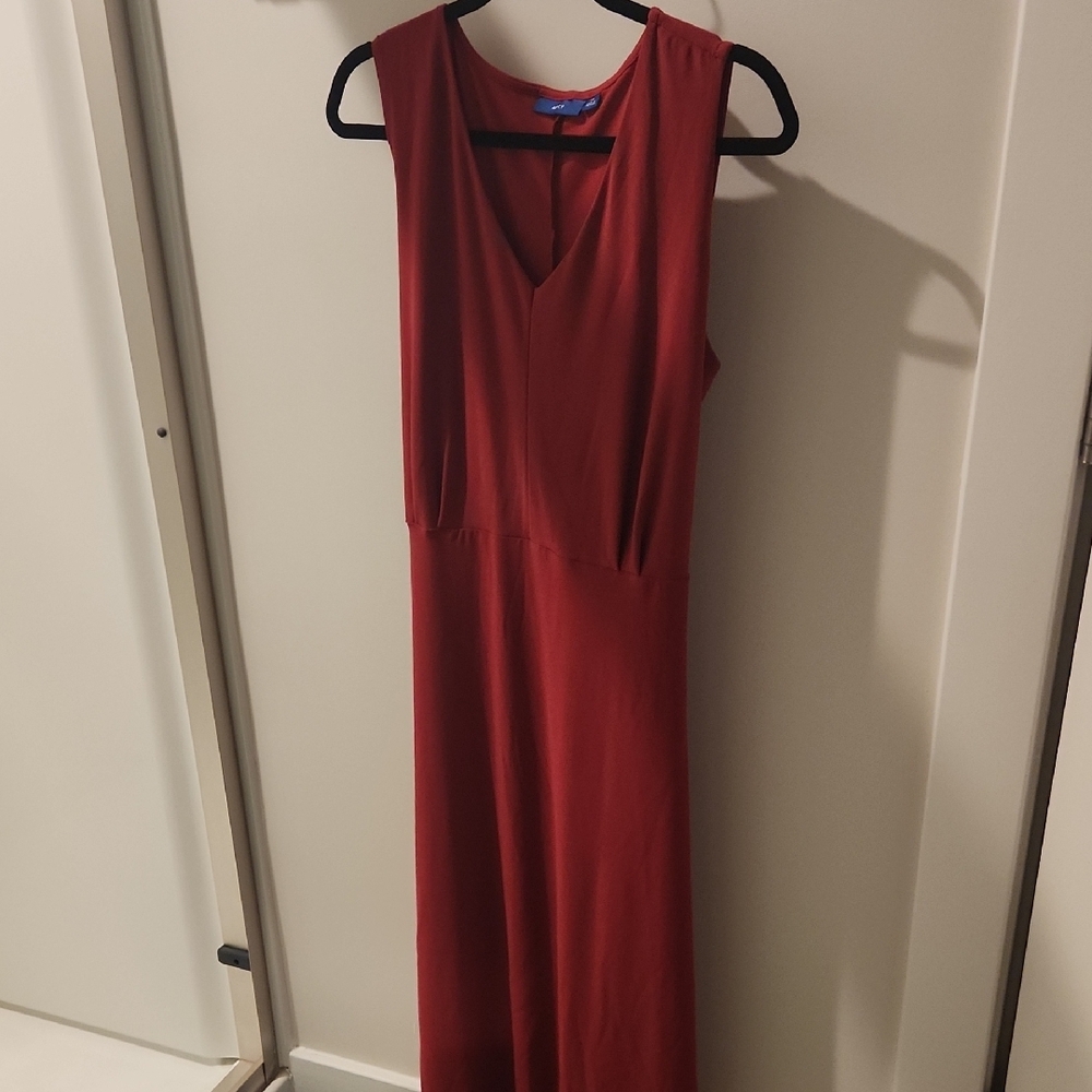 Apt. 9 Red Sheath Maxi Dress V-Neck Sleeveless